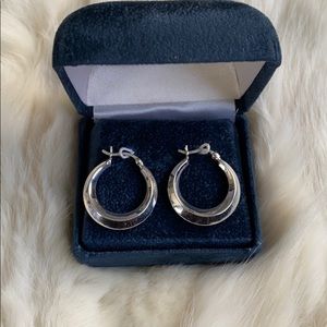White gold plated hoop earrings